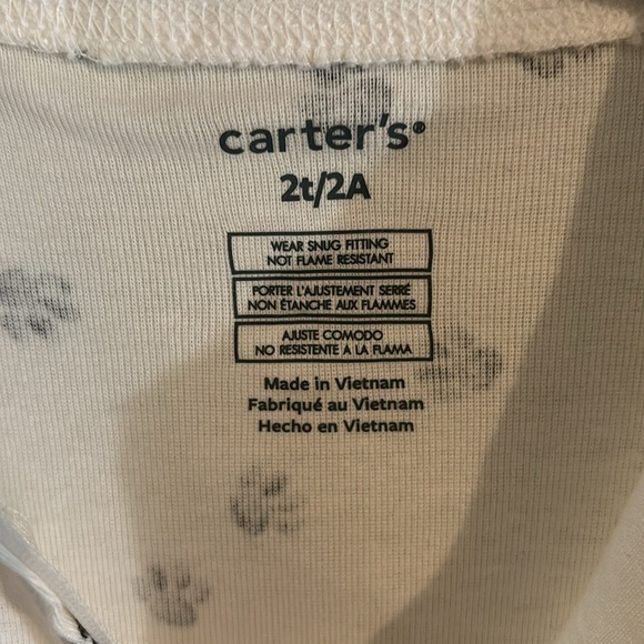 ⭐️NWT - Carter's Cream and Black Paw Print One Piece - Picture 7 of 10